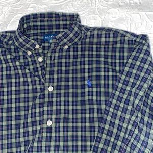 Ralph Lauren green plaid button downn